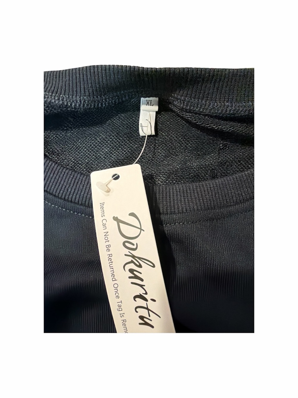 NWT Dokuritu Size XL Blue Sweatshirt Mixed Media Pleated Skirt Dress - Picture 2 of 7